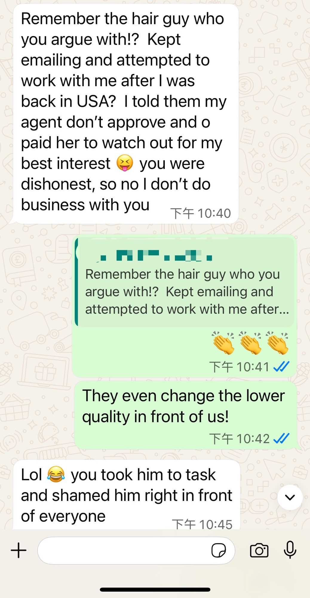 Conversation with a long-term client about a China buying experience